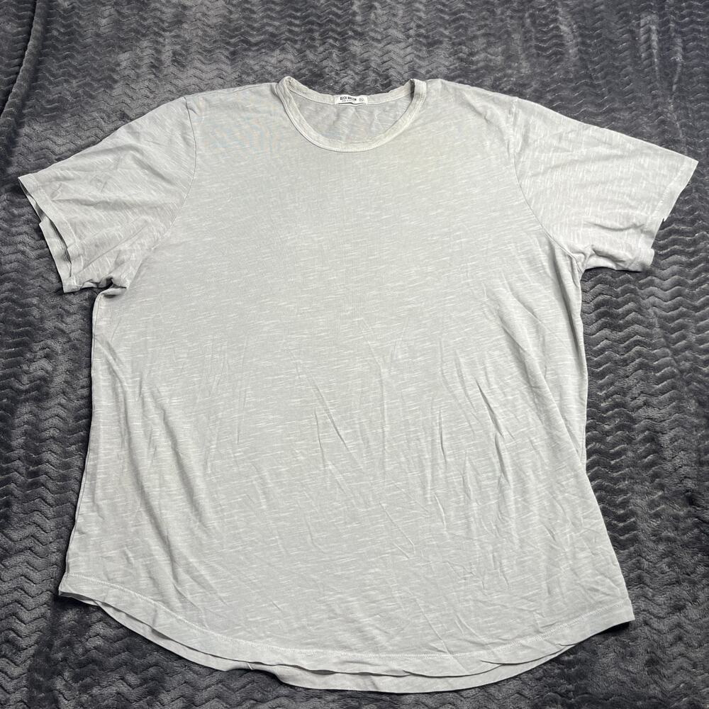 Buck Mason T Shirt Slub Curved Hem Tee Gray/Green Mens Size 2XL tall